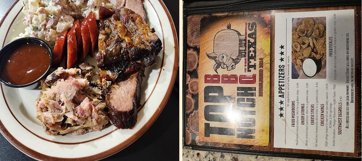 Top Notch Texas BBQ Menu