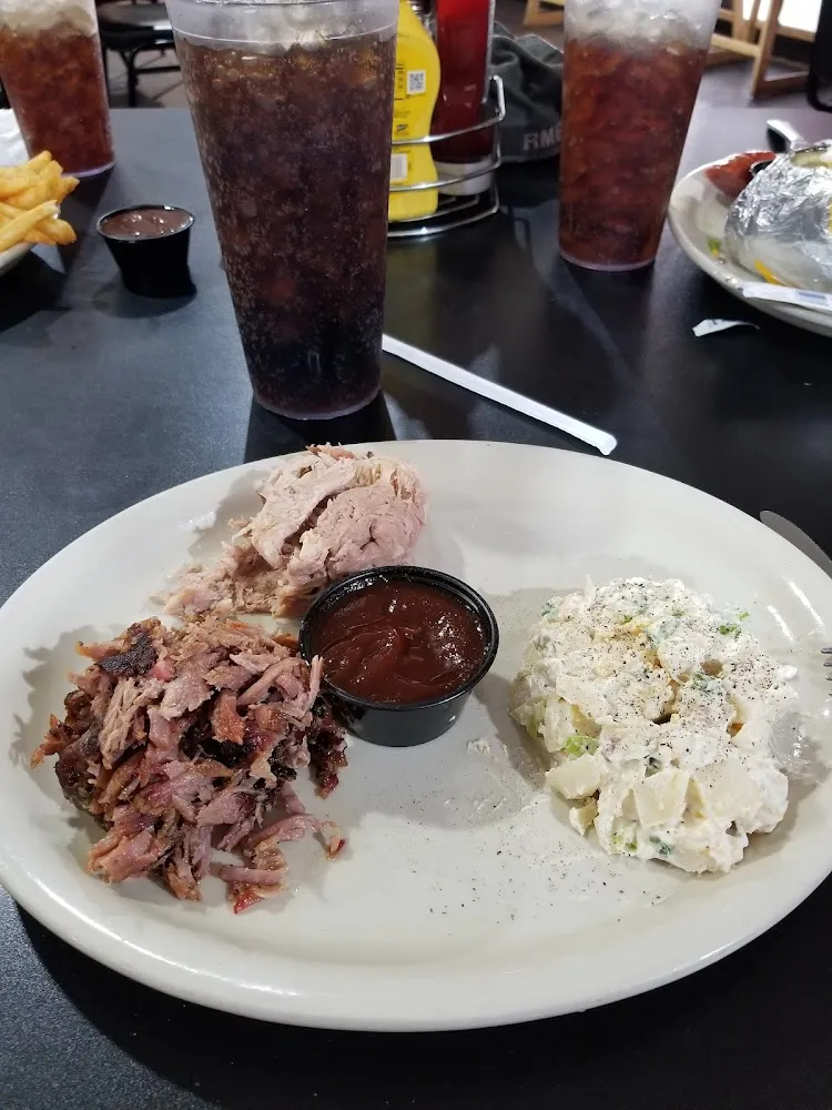 Pulled Pork Chopped Brisket and Loaded Potato Salad